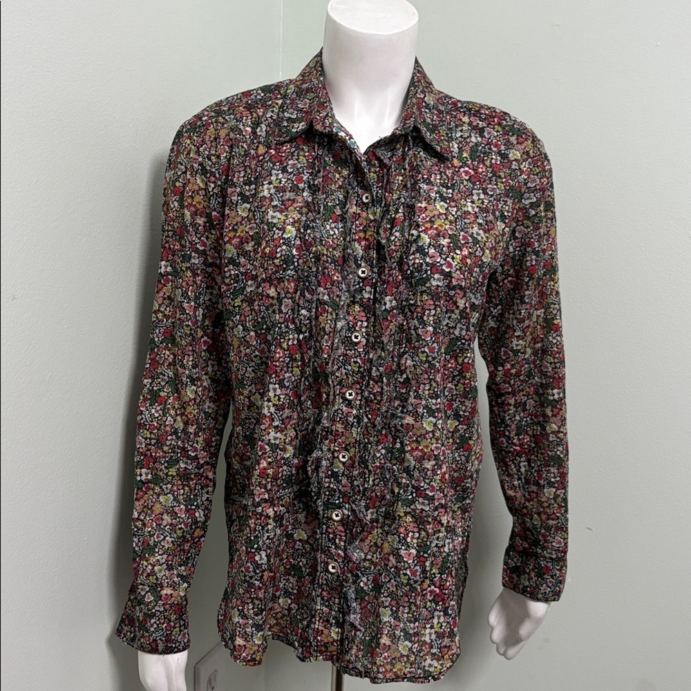 Pilcro Floral Ruffle Button Down - Picture 6 of 11